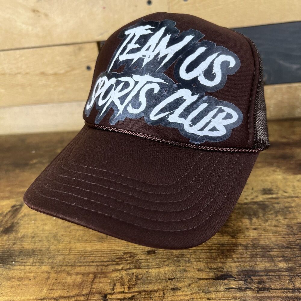 Team US Sports Club Rope Brown Trucker SnapBack Adjustable Hat Baseball Cap